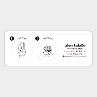 Universal Sign for Help Hand Sign Sticker